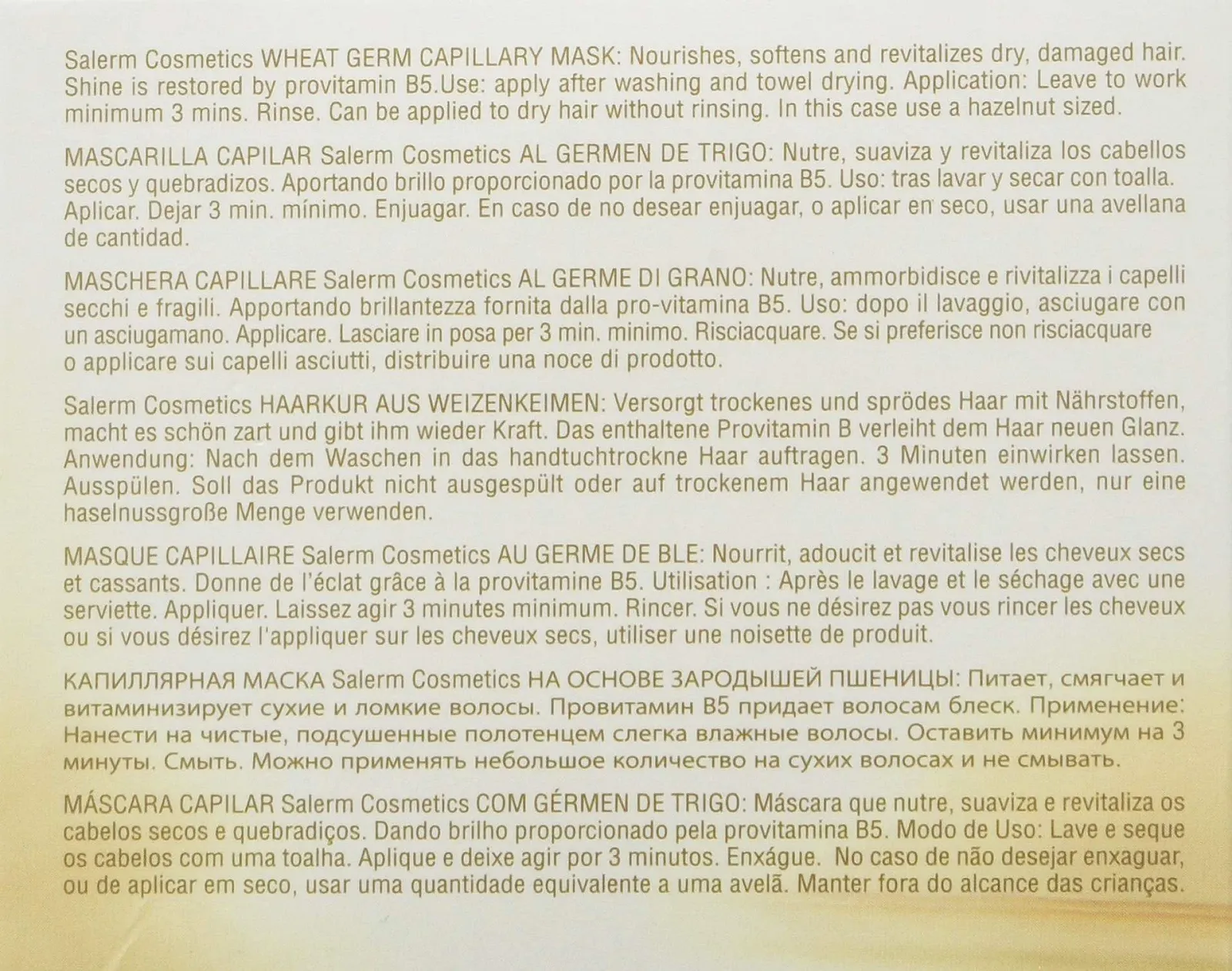 Salerm Conditioning Treatment Маска для волос с зародками пшеницы 6.74 унции, фото №6