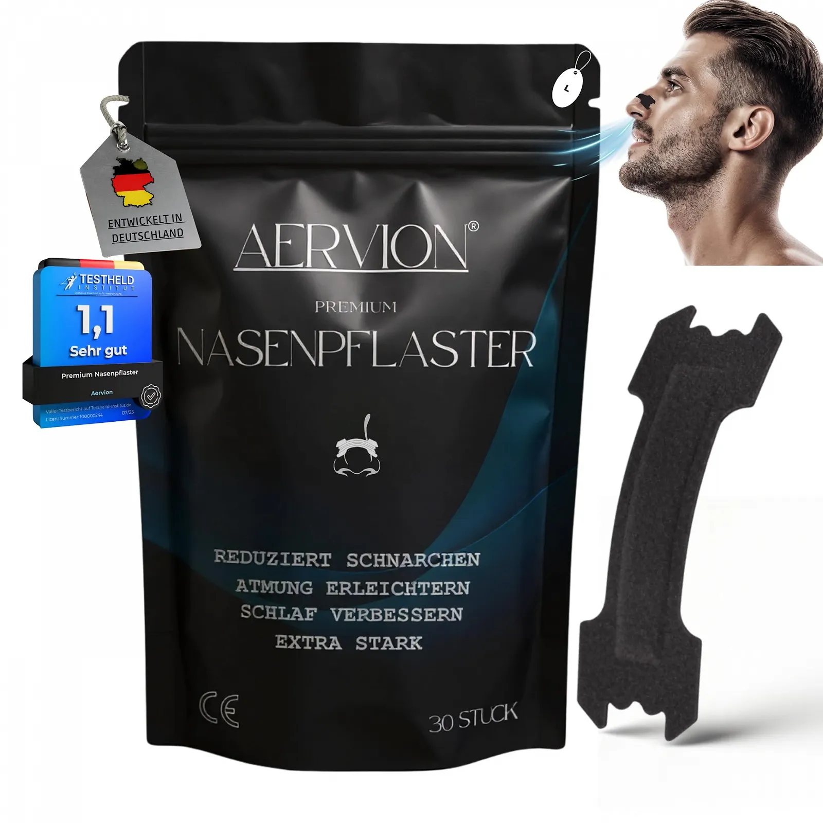 Пластыри на нос Premium, Черные, 30 шт., фото №1