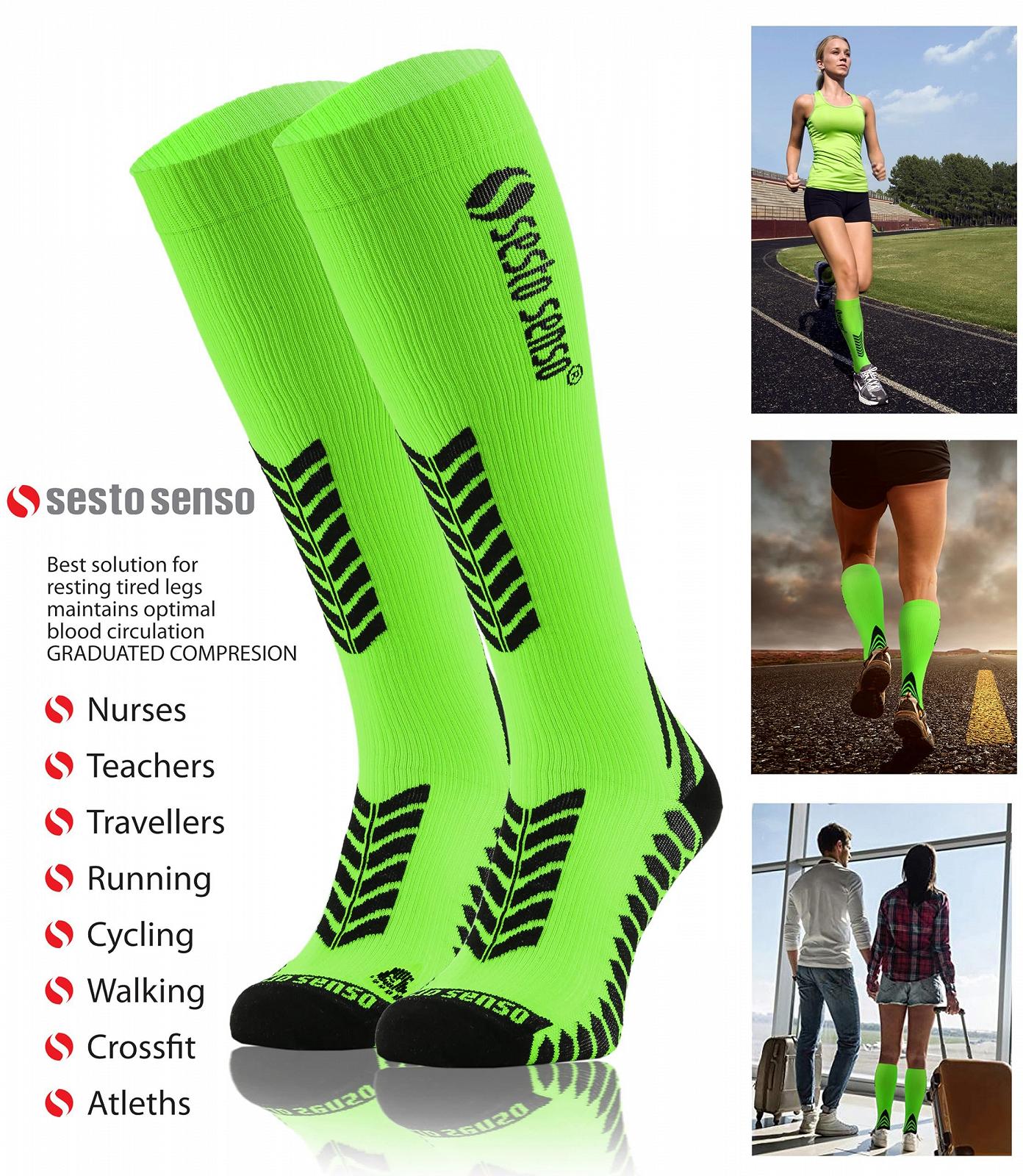 Компрессионные носки Sesto Senso 3 пары Спортивные Женские Мужские Унисекс Разноцветные Высокие Спортивные Носки Носки для бега, фото №5