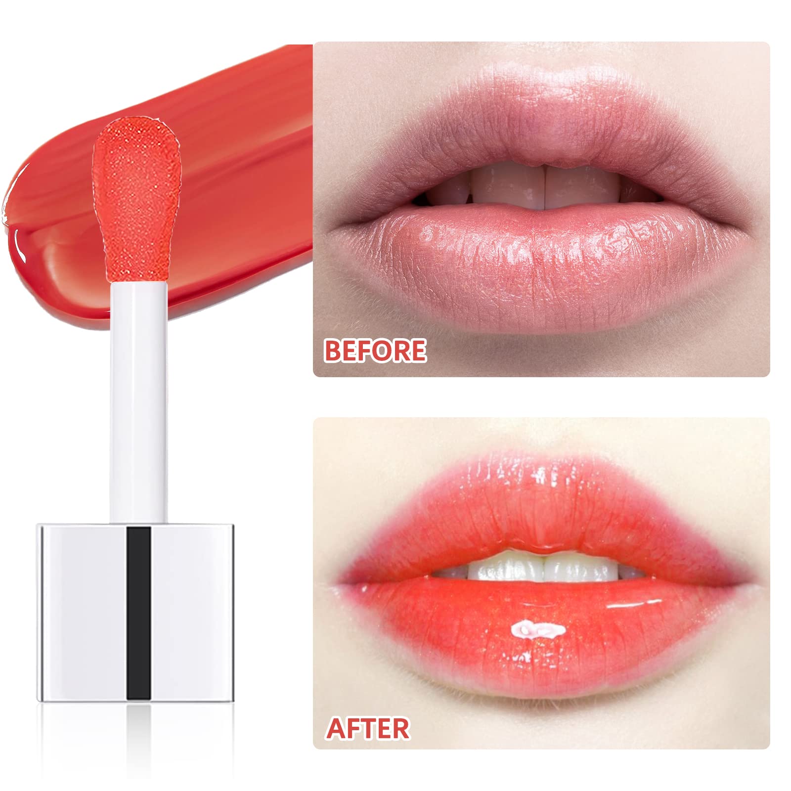 Блеск для губ Lips light увлажняющий объёмный стойкий питательный масло для губ с большой кистью глянцевый праймер (розово-коричневый), фото №7