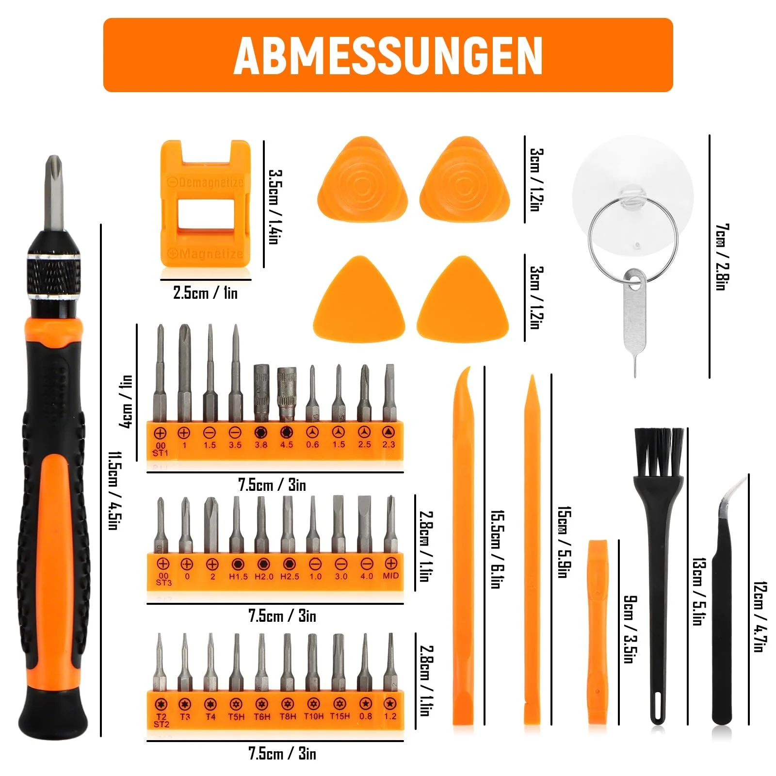 Набір прецизійних викруток Yooyan 42 предмети для iPhone, iPad, PS4, Xbox, ноутбука, фото №2