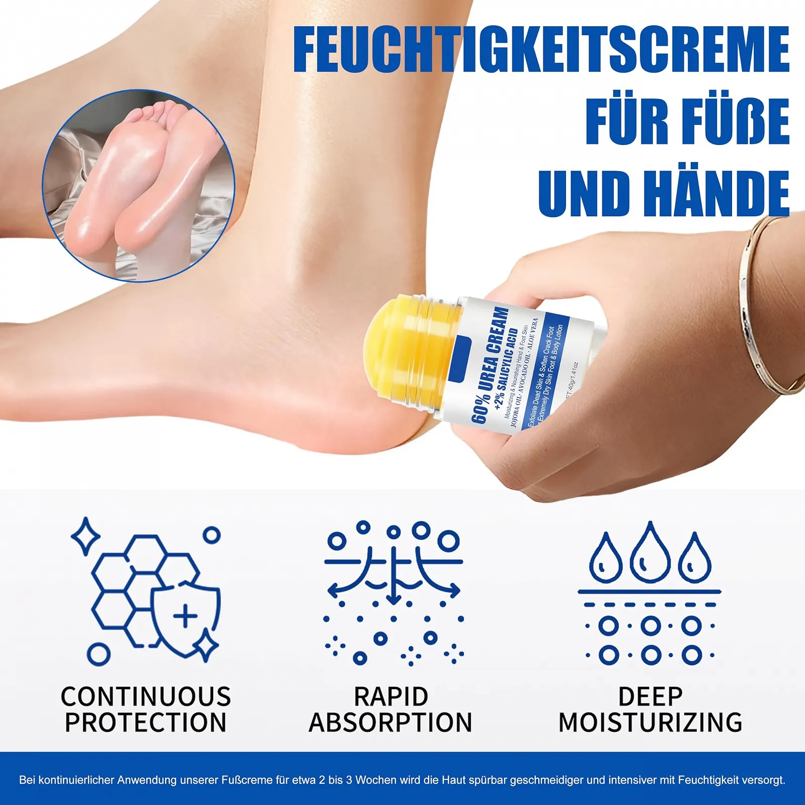 Крем-стик для ног 2025 Hydrating and Anti-Cracking с мочевиной 60% Aloe Vera 2 шт., фото №4