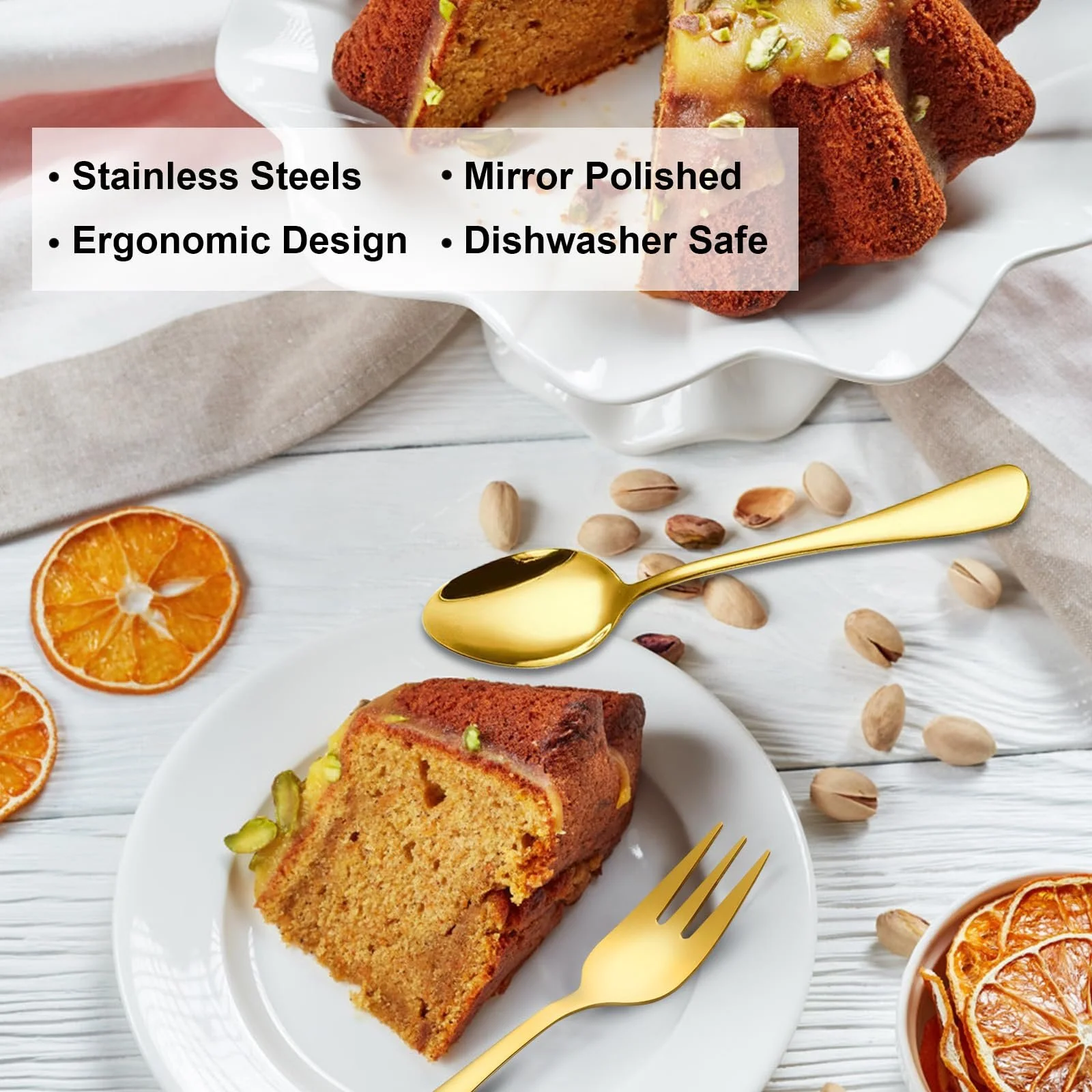 Набір виделок для торта та кавових ложок 24 шт., фото №2