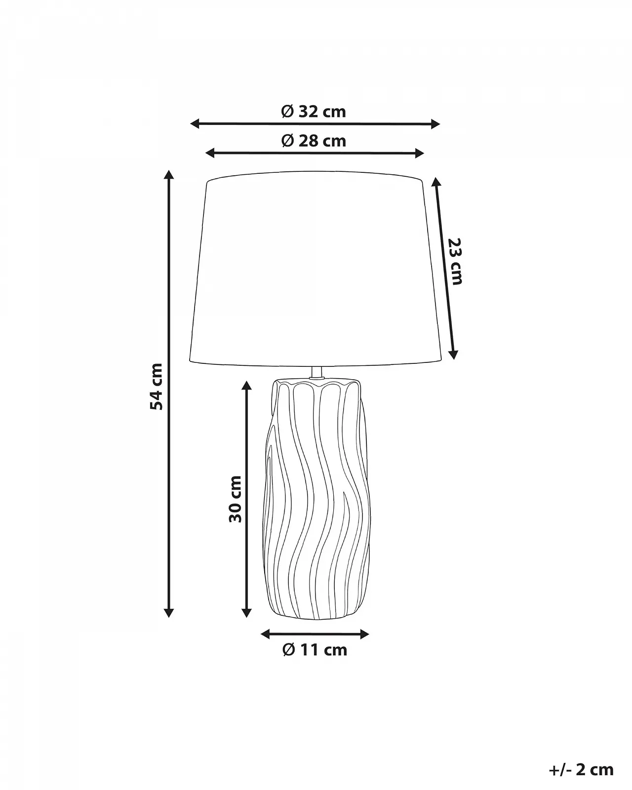Настільна лампа Beliani Patuca Керамічна Тканинний абажур Білий/Золотистий, фото №3