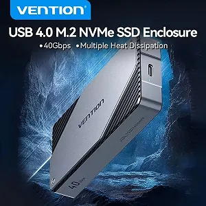 Внешний карман Vention KPZ 40Gbps M.2 NVMe SSD to USB4, Thunderbolt 4 Grey synthetic.ua - Фото 1