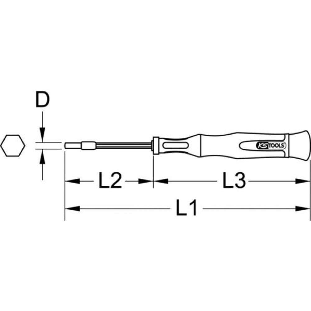 Отвертка прецизионная KS Tools 500.7130 Hex 2 мм, фото №3 Отвертка прецизионная KS Tools 500.7130 Hex 2 мм, фото №3