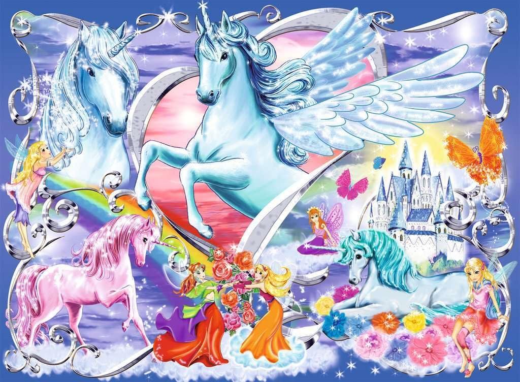 Пазл Ravensburger Prettiest Unicorns 13928 XXL Glitter 100 деталей, фото №2