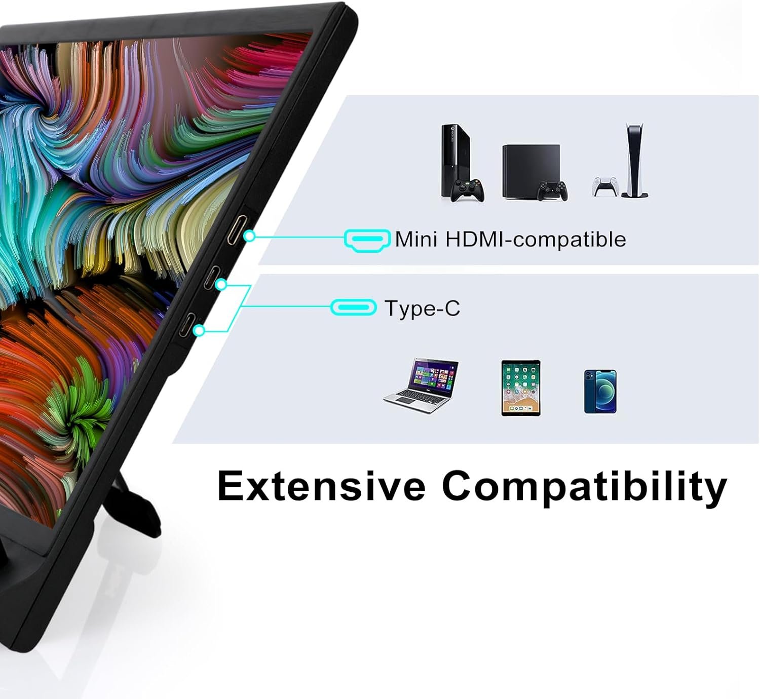 Монітор портативний 15.6" Lubcden EM1561 Full HD IPS 60 Гц, фото №5