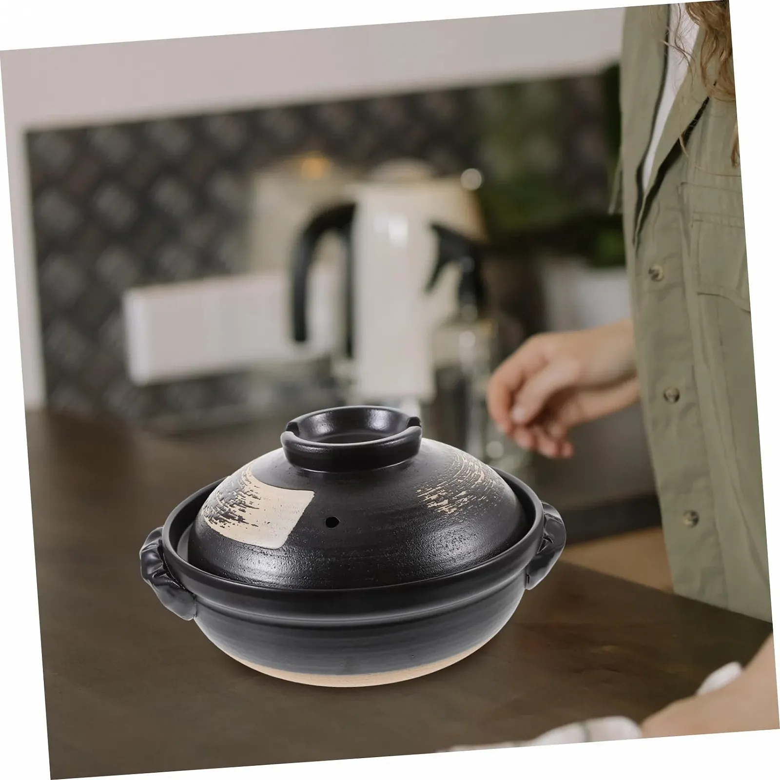 Каструля Sosoport керамічна з кришкою та ручками 900 мл, фото №4