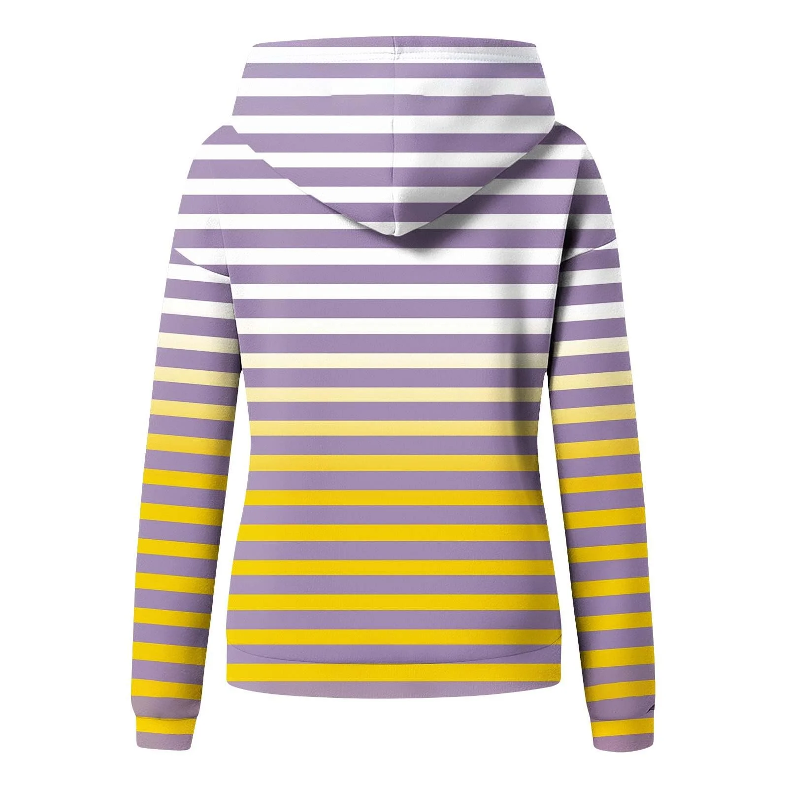 Флисовый пуловер Komiseup Женский Свободный Худи Винтажный Полосатый Принт Подростковый Свитшот с капюшоном Геометрический принт Длинный рукав Зимний Пуловер Легкая Куртка 27, фото №4