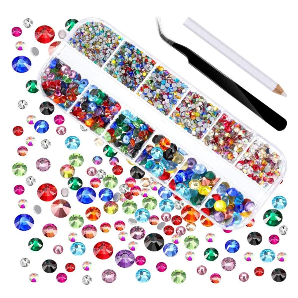 Стрази Скляні кристали Багатогранні блискучі декоративні ручної роботи 2000 шт., фото №1