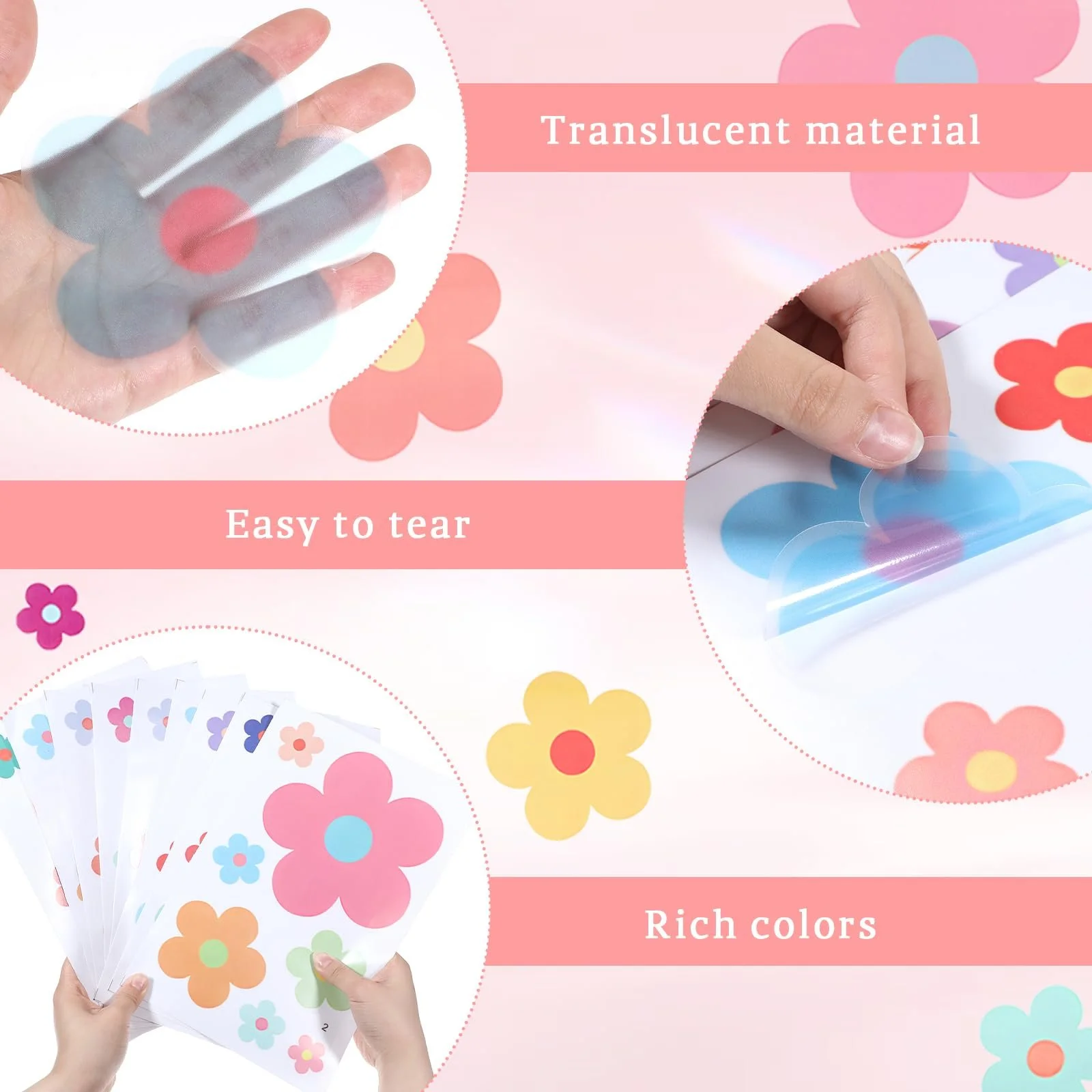 Набір настінних наклейок Cute Flowers 9 шт. Вінілова, фото №3 Набір настінних наклейок Cute Flowers 9 шт. Вінілова, фото №3