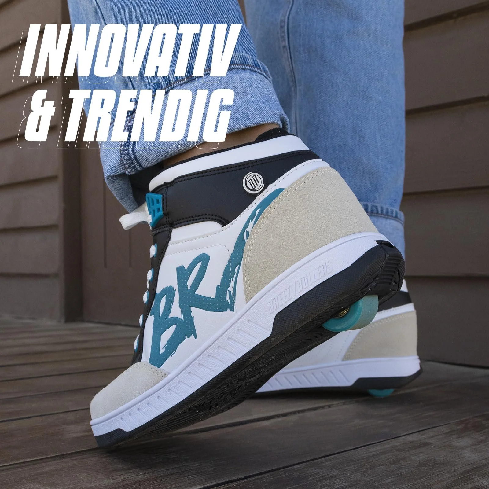 Кроссовки BREEZY ROLLERS с Колесами для Детей, Роликовые Кроссовки, Детские, От Детской Уличной Обуви до Роликовых Коньков за Несколько Секунд, Запатентованная Система Click, Кроссовки с Колесами для Девочек и, фото №3