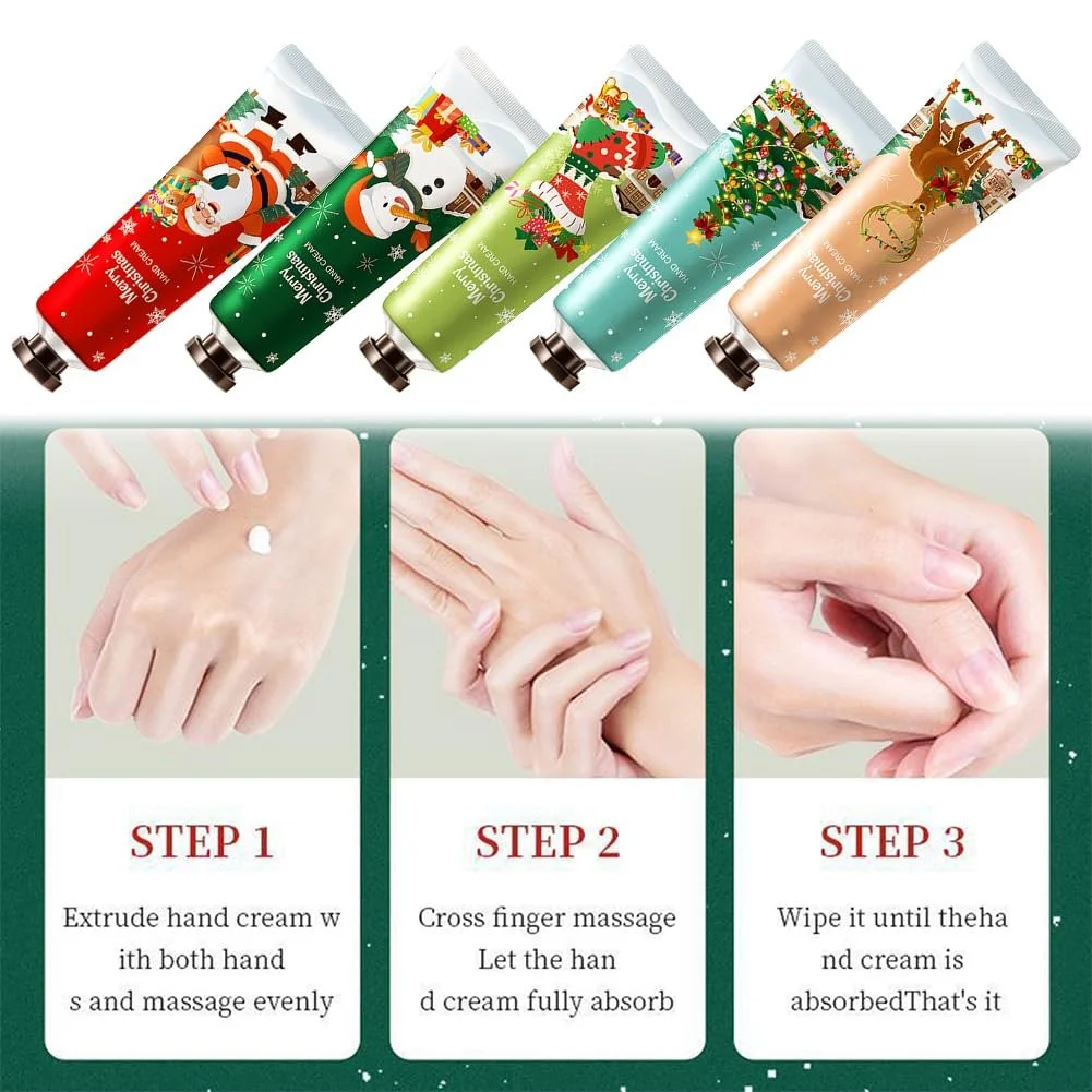 Набір різдвяних кремів для рук, міні-набір кремів для рук, 5 шт, фото №2