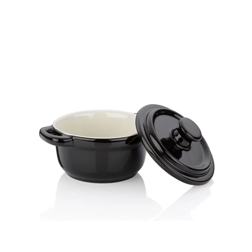 Кокотниця Malin керамічна 14 х 9,5 см Black/Beige, фото №4