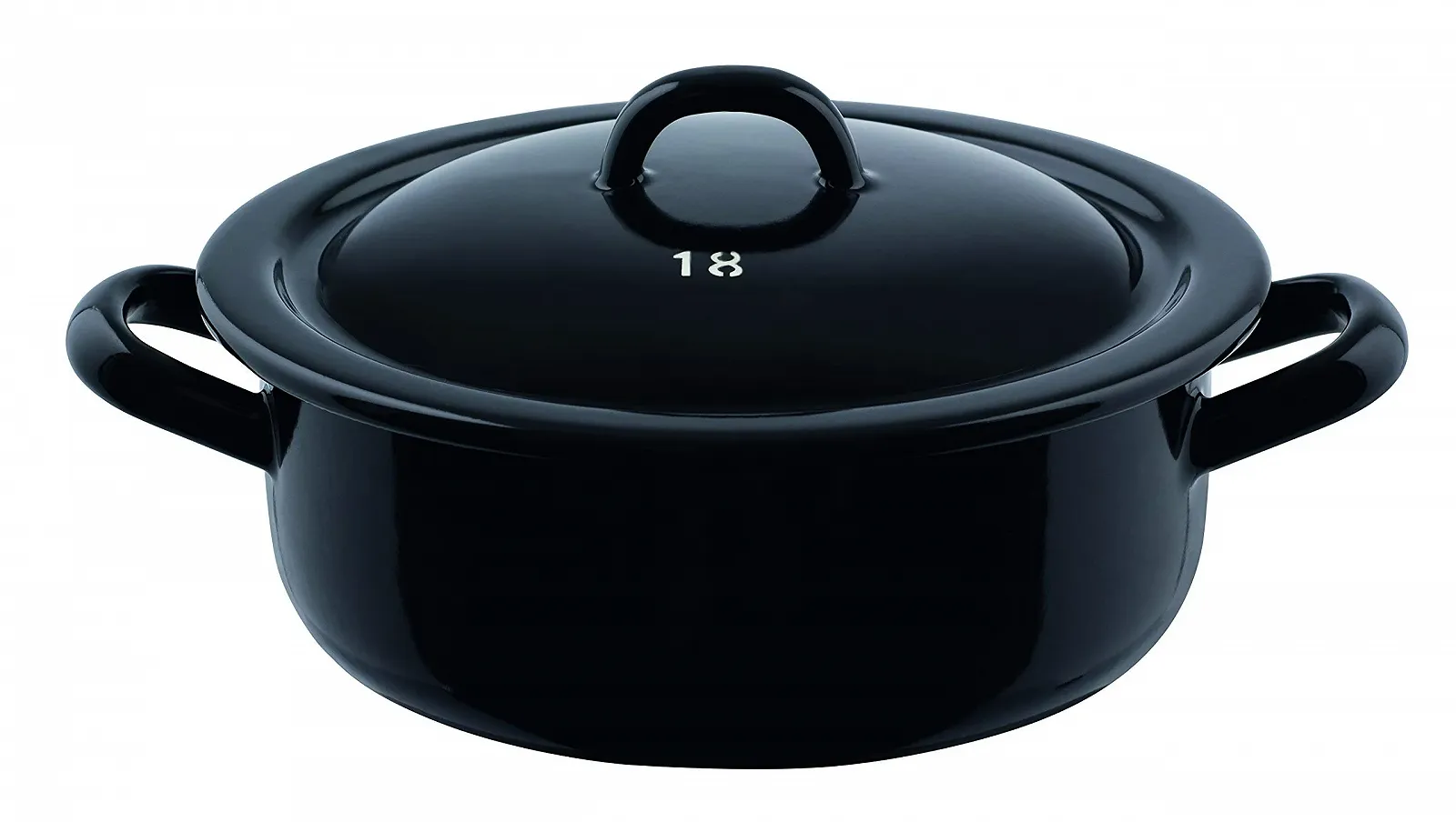 Форма для запікання Riess Dwarf 0237-017 емальована 14 см 0.75 л чорна індукційна, фото №2