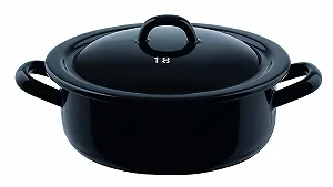 Форма для запікання Riess Dwarf 0237-017 емальована 14 см 0.75 л чорна індукційна synthetic.ua - Фото 1