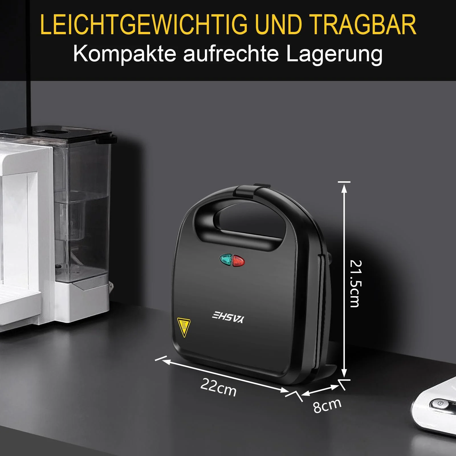 Сэндвичница YASHE для 2 сэндвичей, 2-слойное антипригарное покрытие, Быстрый нагрев, фото №7