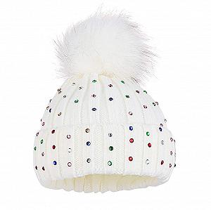 Детская Вязаная Шерстяная Шапка для Девочек - Фото 1