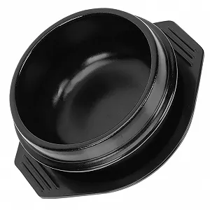 Керамічний горщик для приготування Bibimbap з блюдцем термостійкий міцний глиняний - Фото 1