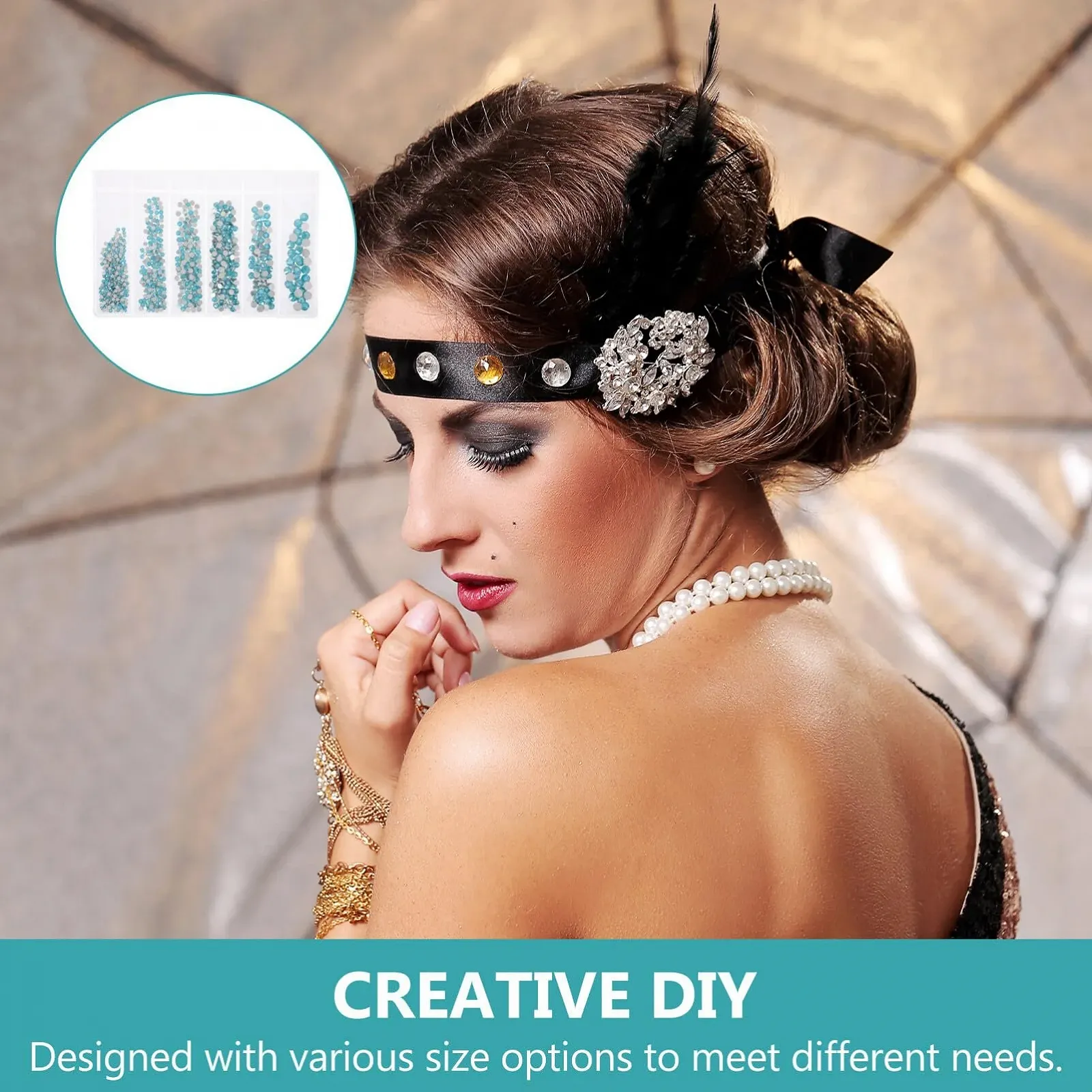 Стрази для нігтів Beavorty 820 шт. Різні блискучі плоскі камені для творчого дизайну нігтів, фото №5