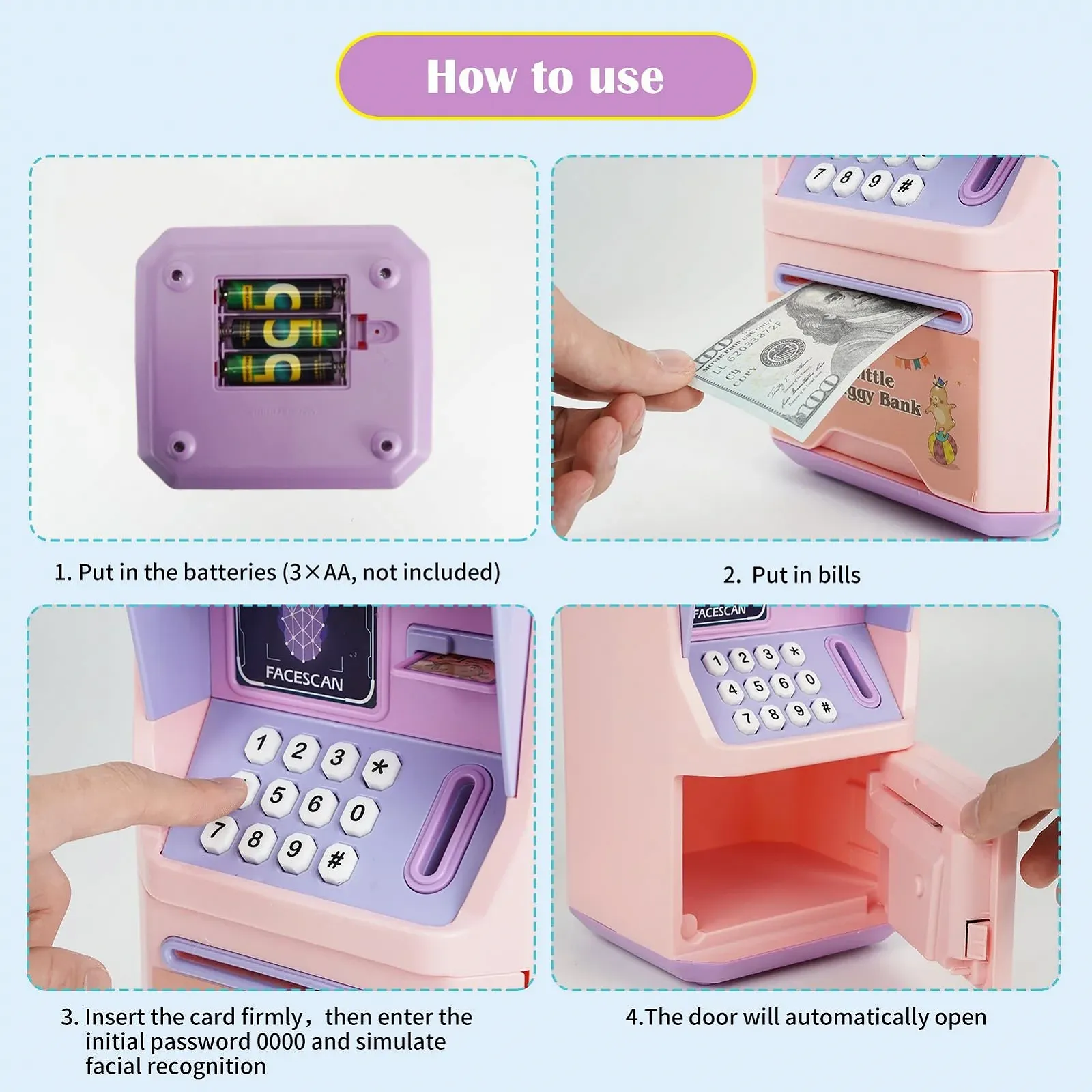 Скарбничка-сейф Електронна Банкомат із паролем та купюроприймачем, фото №4