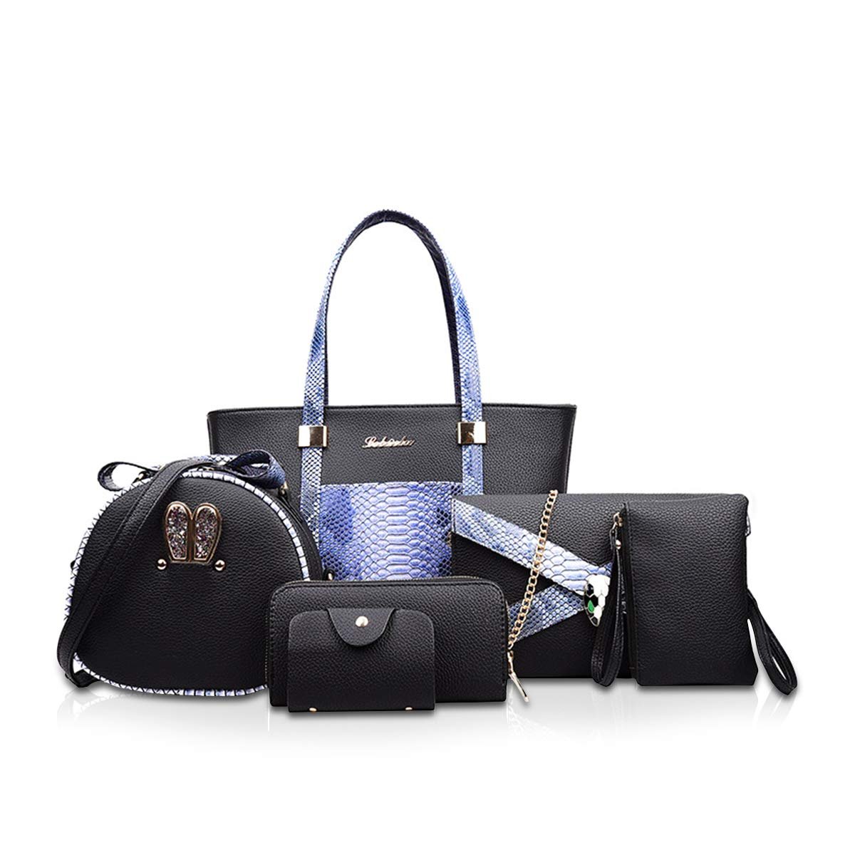 Сумка женская Nicole & Doris, набор из 6 предметов, женская сумочка, с верхними ручками, сумки через плечо, кошельки, фото №1