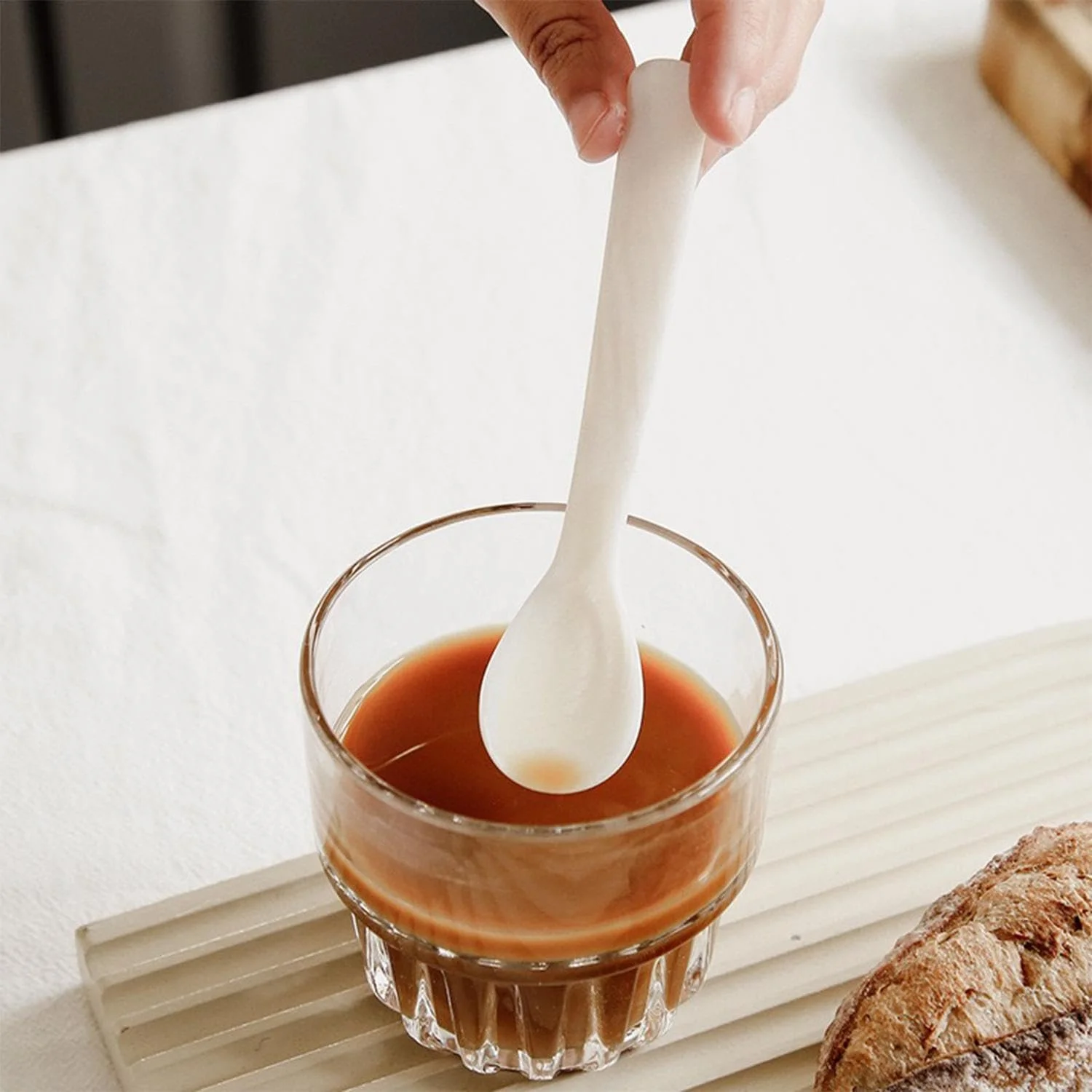 Ложки из ракушек 4 шт, ложка для икры, кофейная ложка, многоразовая ложка, креативная ложка из бисера ручной работы, набор для кухонного стола, фото №4