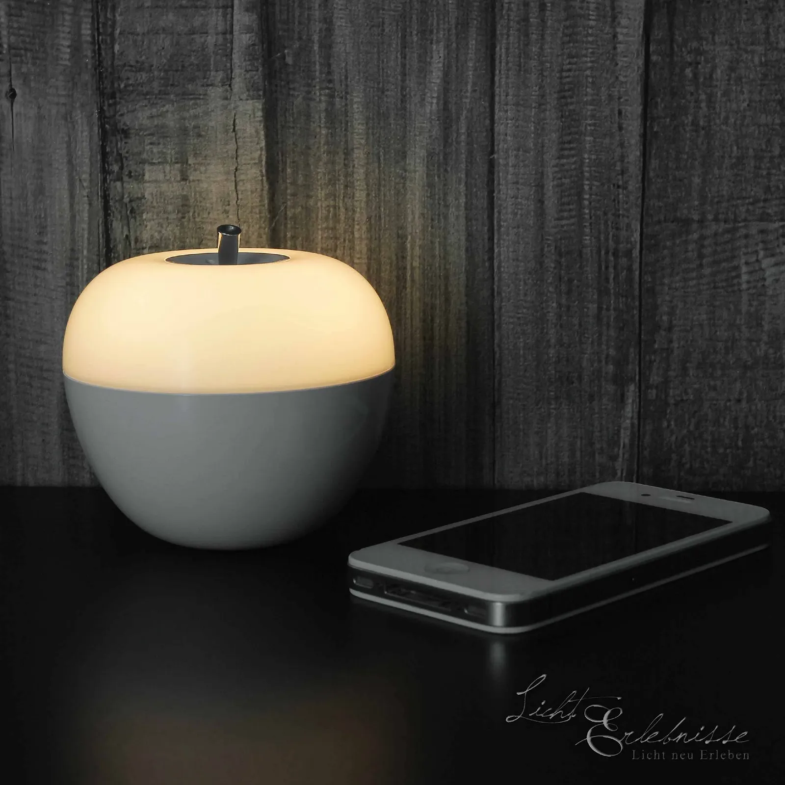 Настільна лампа Licht-Erlebnisse LED Colour Changing Blow to Turn On/Off Battery Operated Apple RGB, фото №2