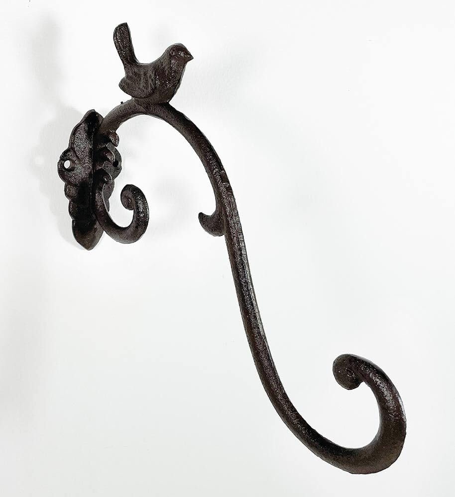 Настінний тримач для квіткового горщика zeitzone Чавунний З пташкою Античний стиль, фото №3