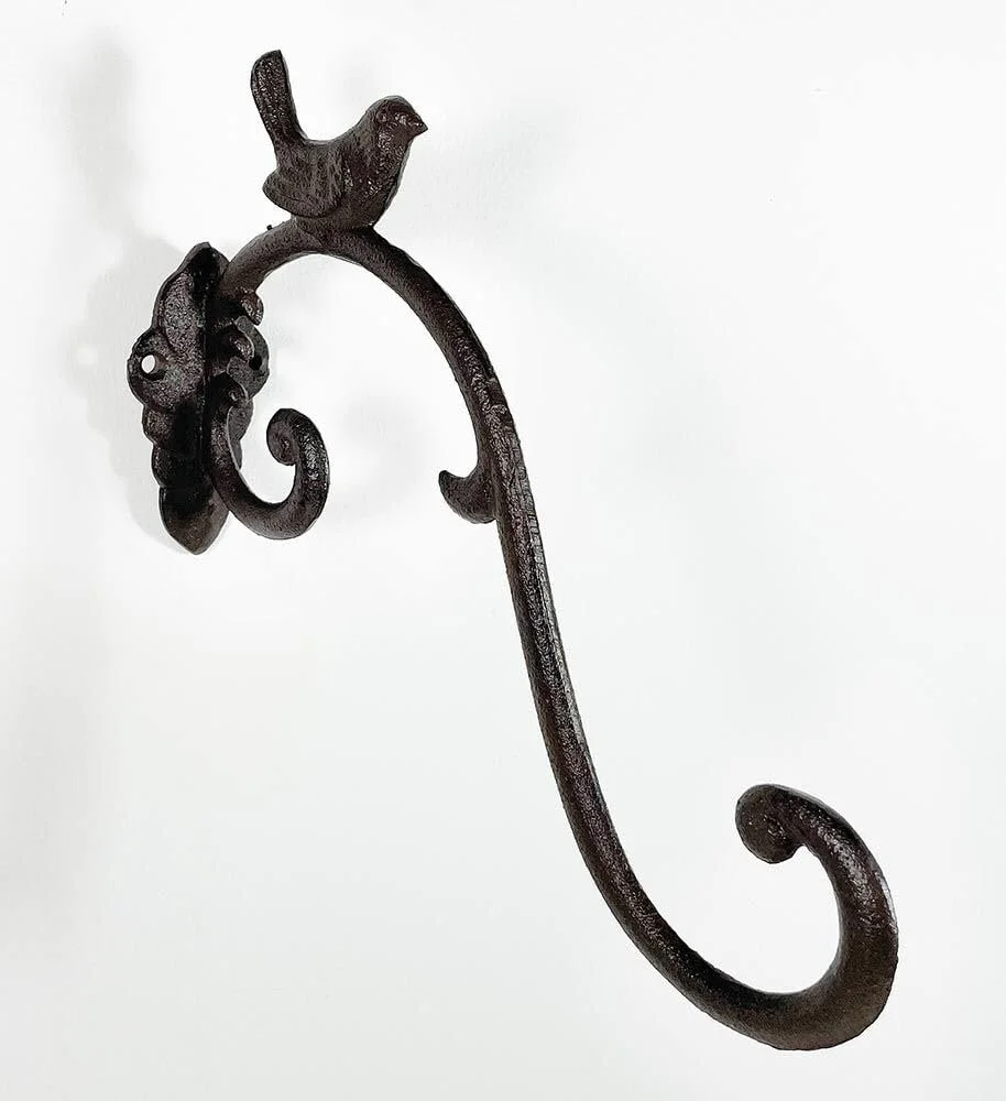 Настенный держатель для цветочного горшка zeitzone Чугунный С птичкой Античный стиль, фото №3