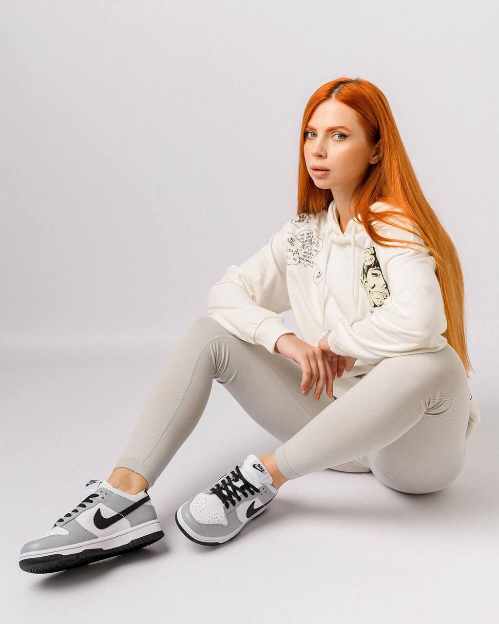 Кроссовки женские Nike SB Dunk Low Pro серые кожаные кеды найк сб данк демисезонная обувь, фото №4