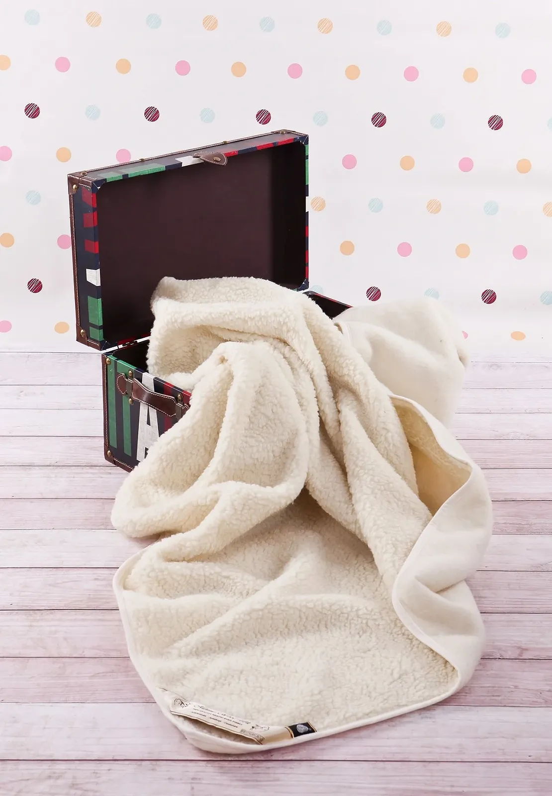 Одеяло из овечьей шерсти мериноса Ecru 200 x 200 см, 100% шерсть мериноса, фото №1