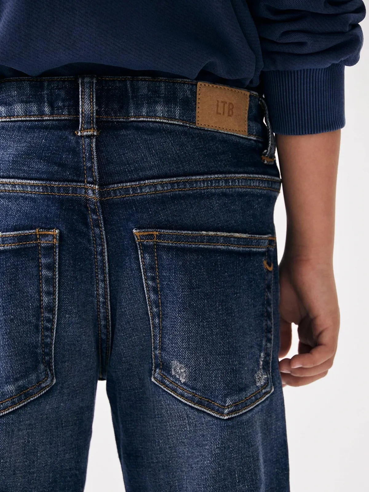Джинсы LTB Frey B для мальчиков, зауженные, средняя посадка, на молнии, средне-синие - размер 140 см, фото №5