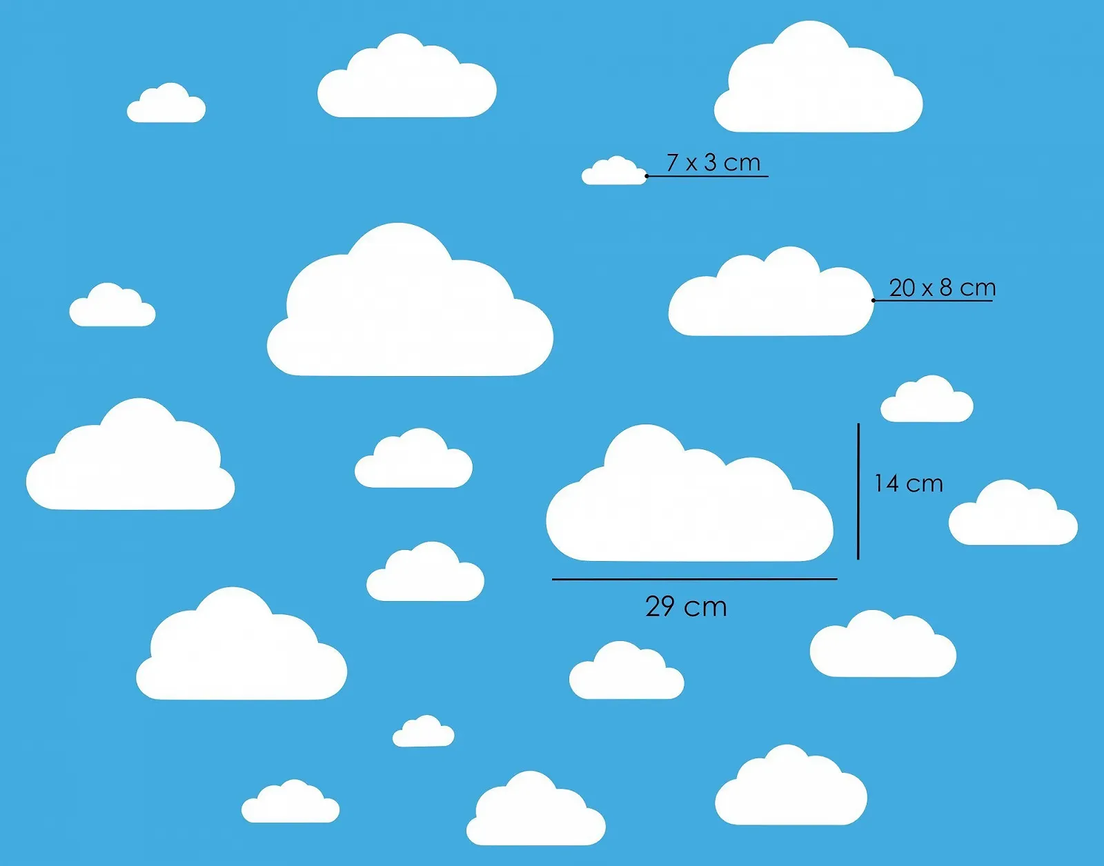 Наклейки на стену ELES VIDA 20 шт. Облака Белый, фото №2