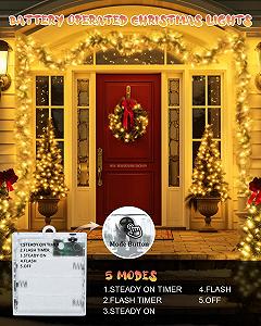 Гирлянда Dalugo 5 режимов, 5 м 50 LED, 2 шт., теплый белый synthetic.ua - Фото 1