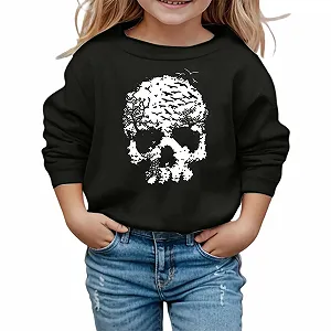 Пуловер для мальчиков и девочек, принт на Хэллоуин, мягкий повседневный свитшот с капюшоном для детей, уютная осенне-зимняя одежда для вечеринок, для малышей и подростков, размер 164 synthetic.ua - Фото 1