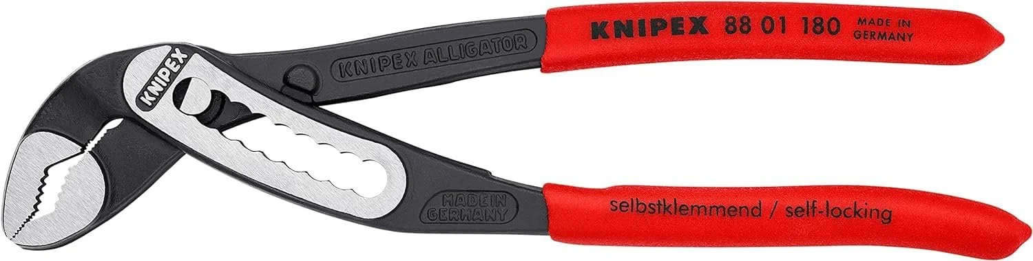 Клещи переставные KNIPEX Alligator 88 01 180 черные атраментированные с нескользящим пластиковым покрытием 180 мм, фото №3