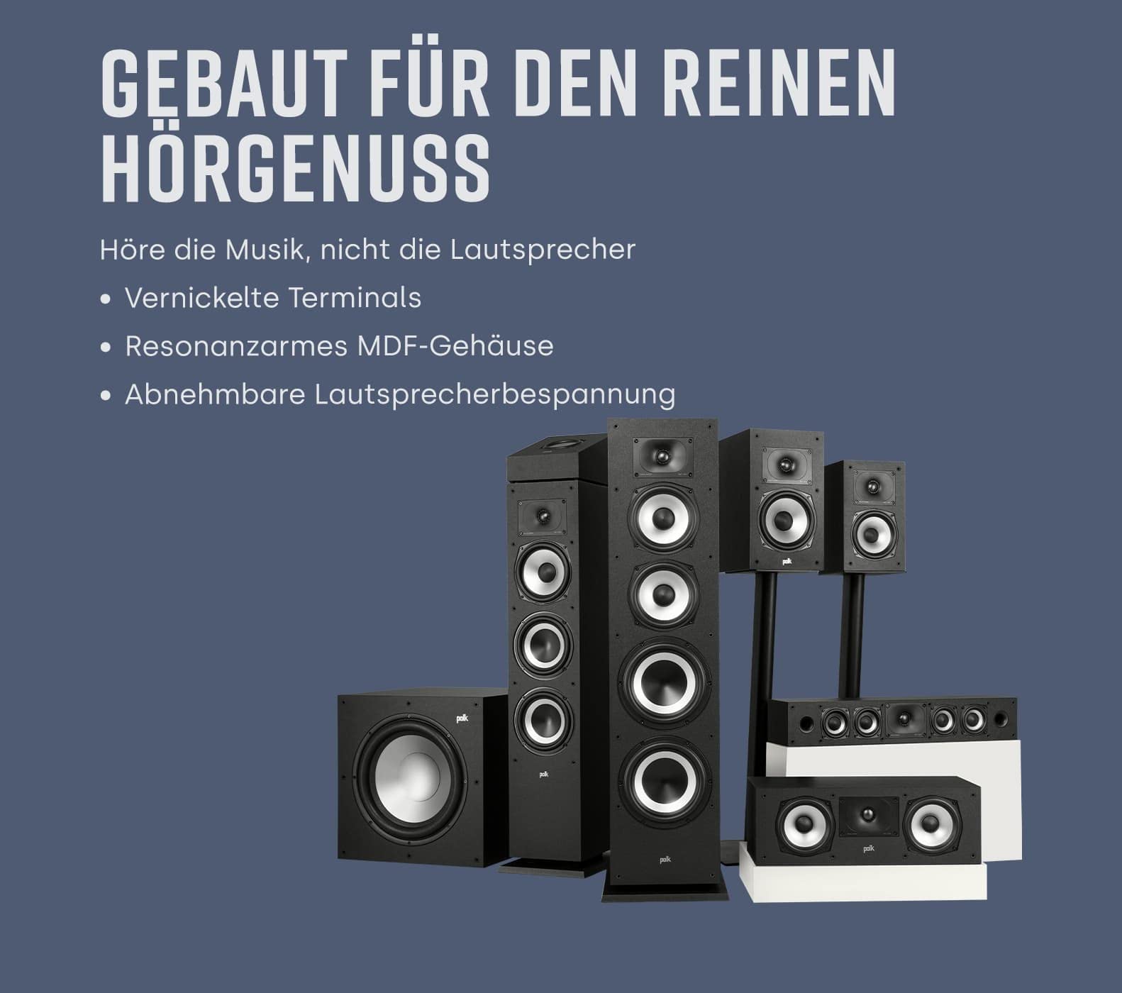 Колонка підлогова Polk Audio Monitor MXT60 Компактна ВЧ та ЦАП Hi-Res сертифікована, сумісна з Dolby Atmos та DTS:X, чорна, фото №3