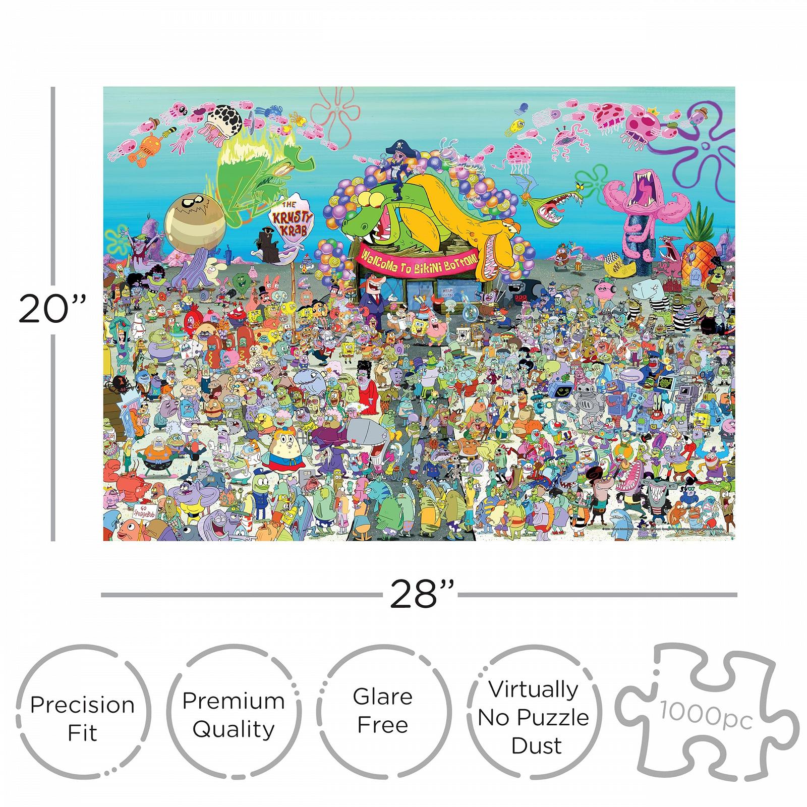 Пазл AQUARIUS Spongebob Squarepants 25th Anniversary 1000 деталей 22 x 28 дюймов разноцветный прямоугольный картонный, фото №3