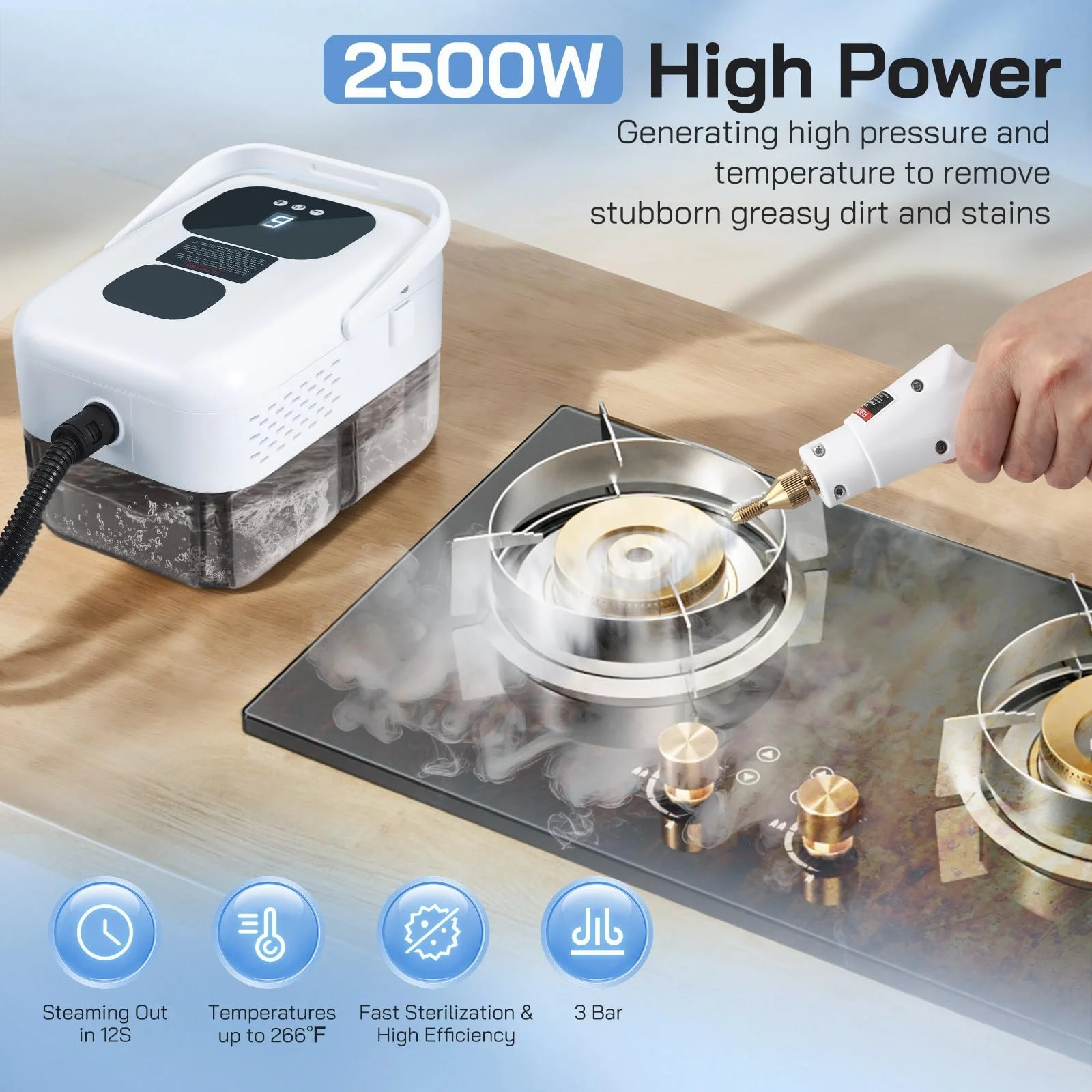 Пароочисник ручний 2500 W 1200 ml 9 швидкостей, фото №7 Пароочисник ручний 2500 W 1200 ml 9 швидкостей, фото №7