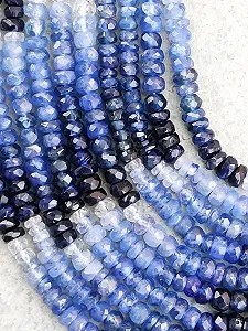 Бусины Круглые Синий Сапфир 3-4 мм - Фото 1