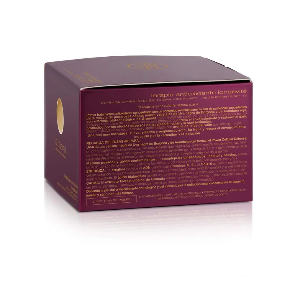 Денний крем Atashi Antioxidant Regenerating Moisturising SPF 15 гіалуронова кислота вітаміни C, E та CoQ10, фото №7