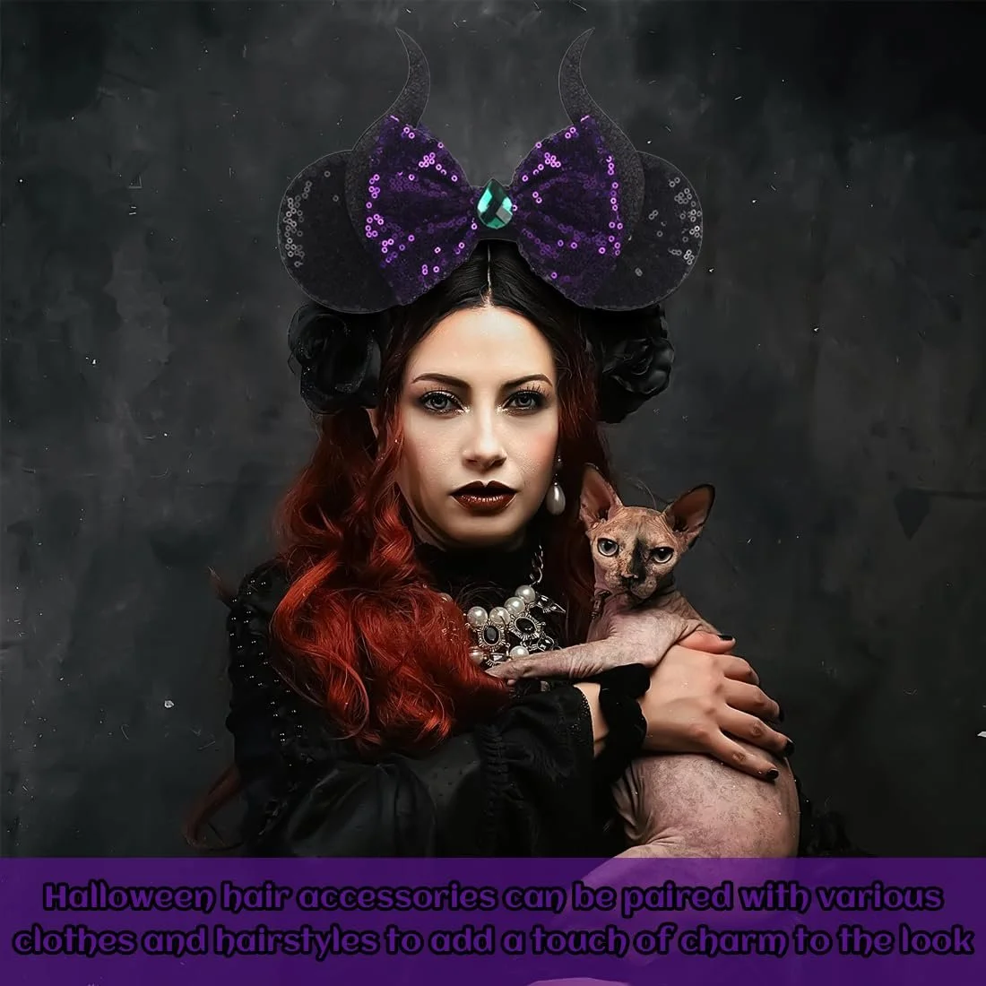 Обруч для волосся Вушка на Хелловін, фото №5 Обруч для волосся Вушка на Хелловін, фото №5