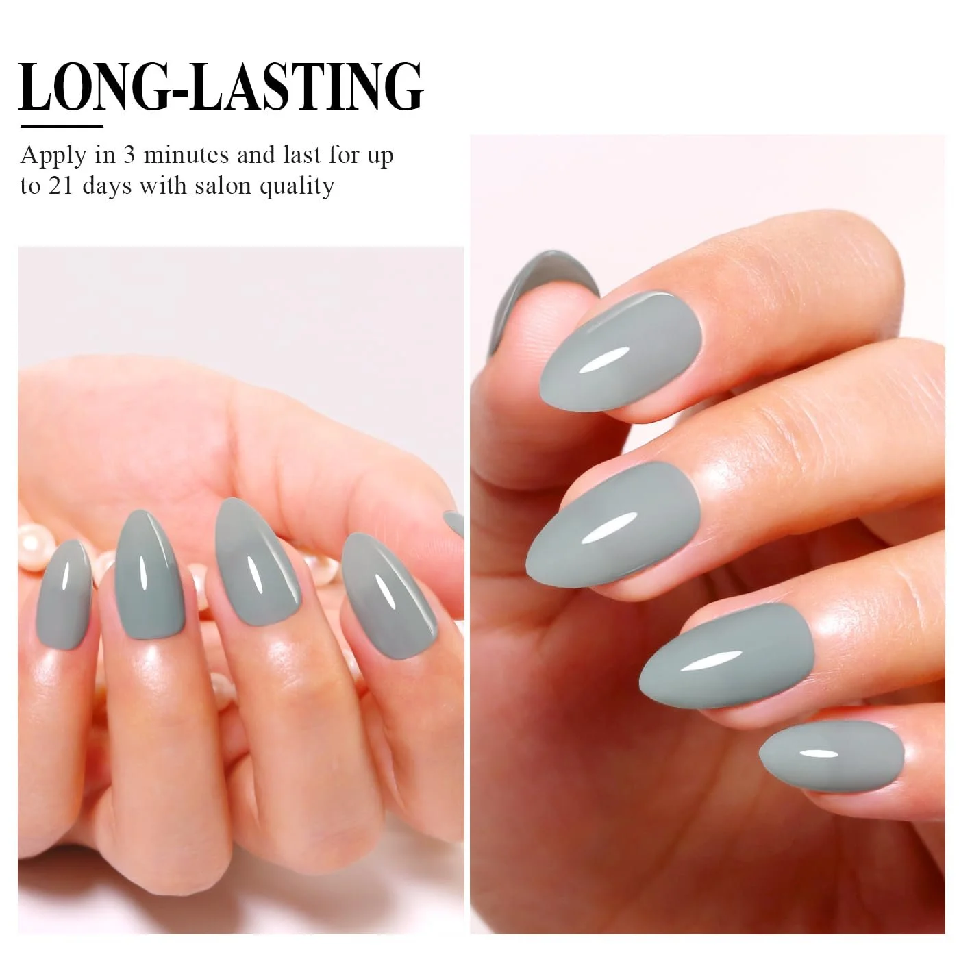 Гель-лак Imtiti полустойкий прозрачный 15 мл шалфейно-зеленый прозрачный, фото №3