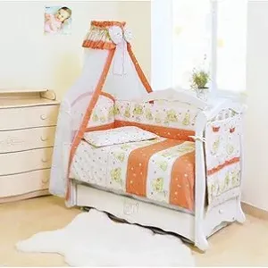 Постельный комплект 8 эл Twins Standard Basic 4050-CB-018, Мишки со звездочкой терракотовый - Фото 1