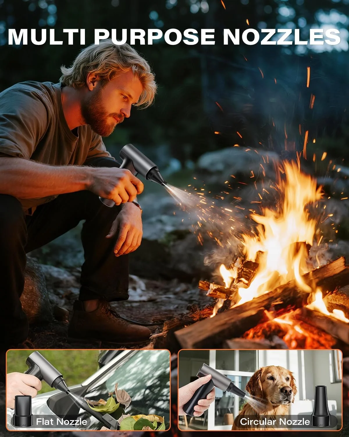 Повітряна повітродувка APPS2Car 130000 RPM 1-10 швидкостей LED-дисплей Type-C Акумуляторна Чорний, фото №6