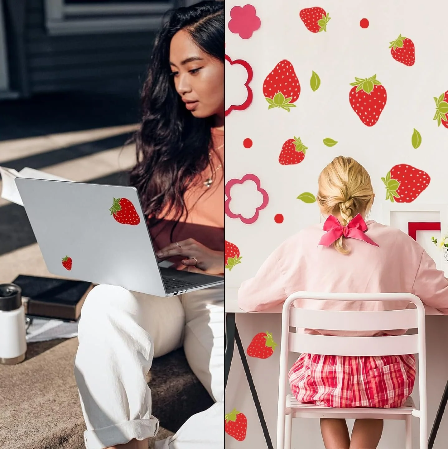 Наклейка на стіну WandSticker4U Strawberries набір з 3 шт. DIY, фото №4 Наклейка на стіну WandSticker4U Strawberries набір з 3 шт. DIY, фото №4
