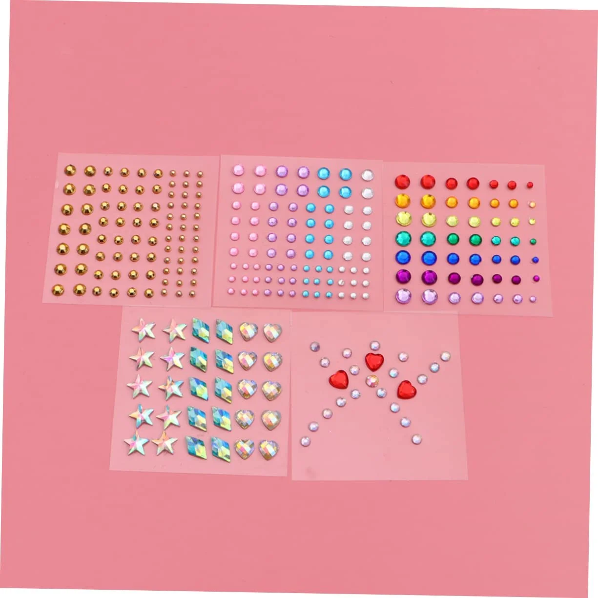 Стрази Healvian для макіяжу, 5 аркушів, блискучі камені для очей та обличчя для святкового макіяжу, фото №5