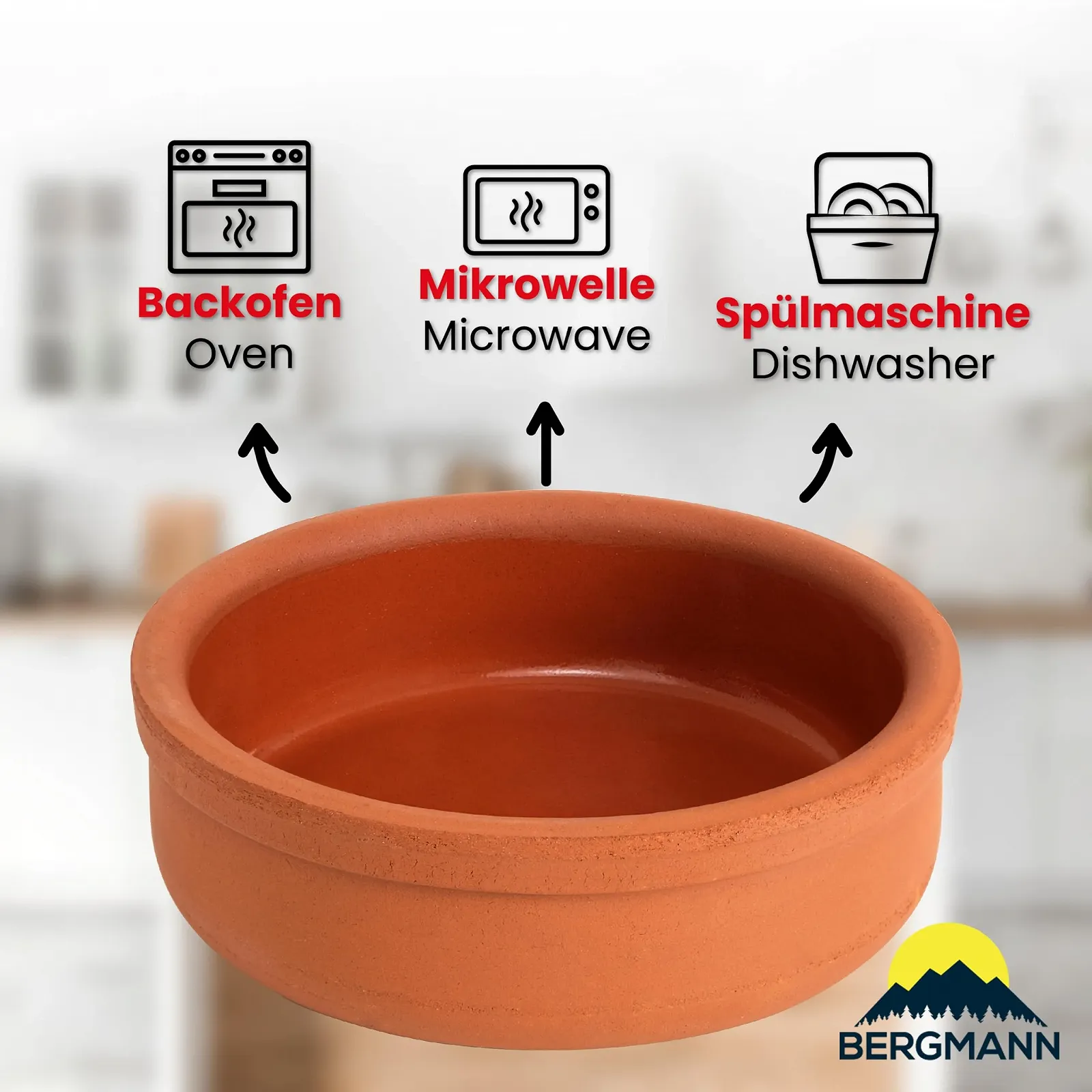 Набір форм для запікання Güvec 6 шт круглі міні глиняні для тапас та пудингу, фото №4